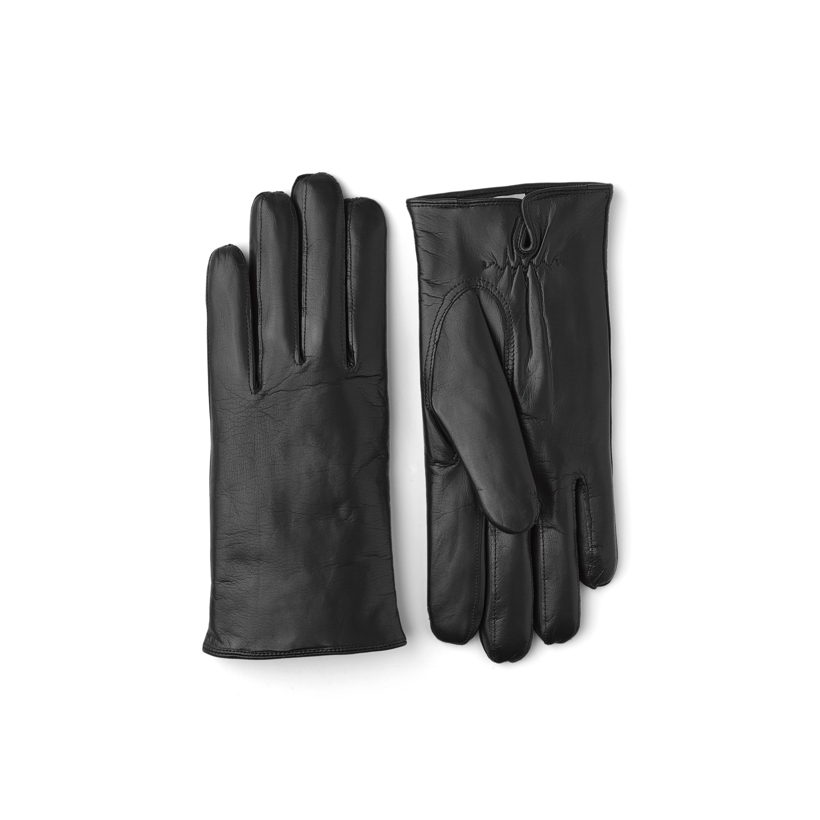 Black machine-sewn hairsheep leather glove