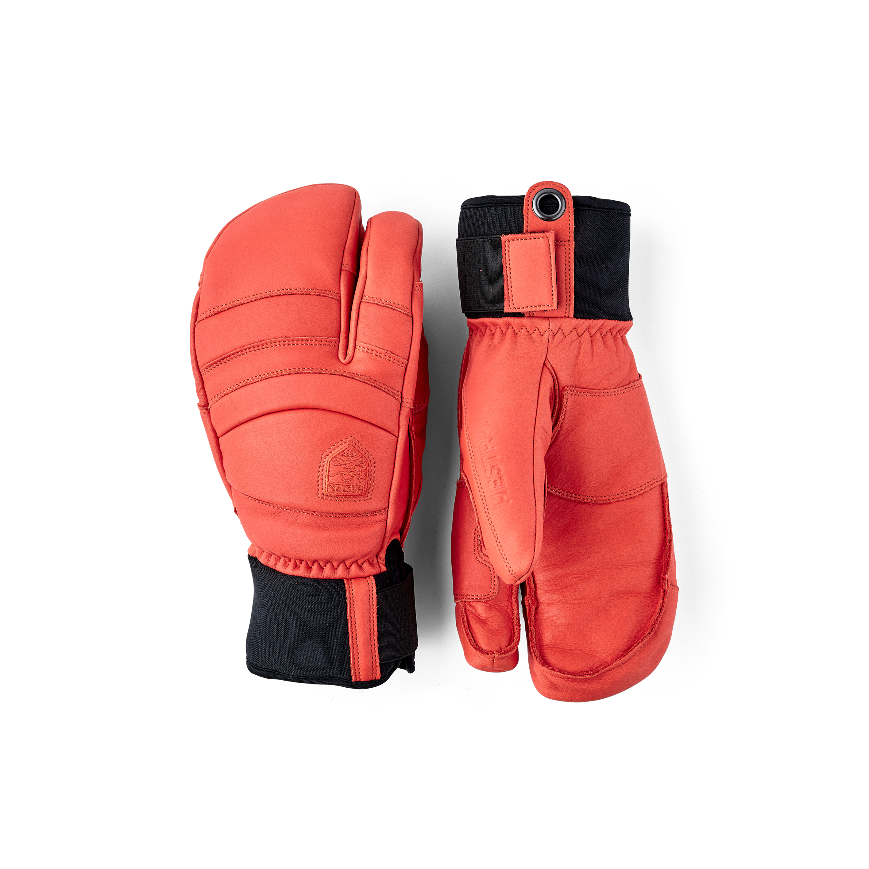 Light red cow hide three finger glove