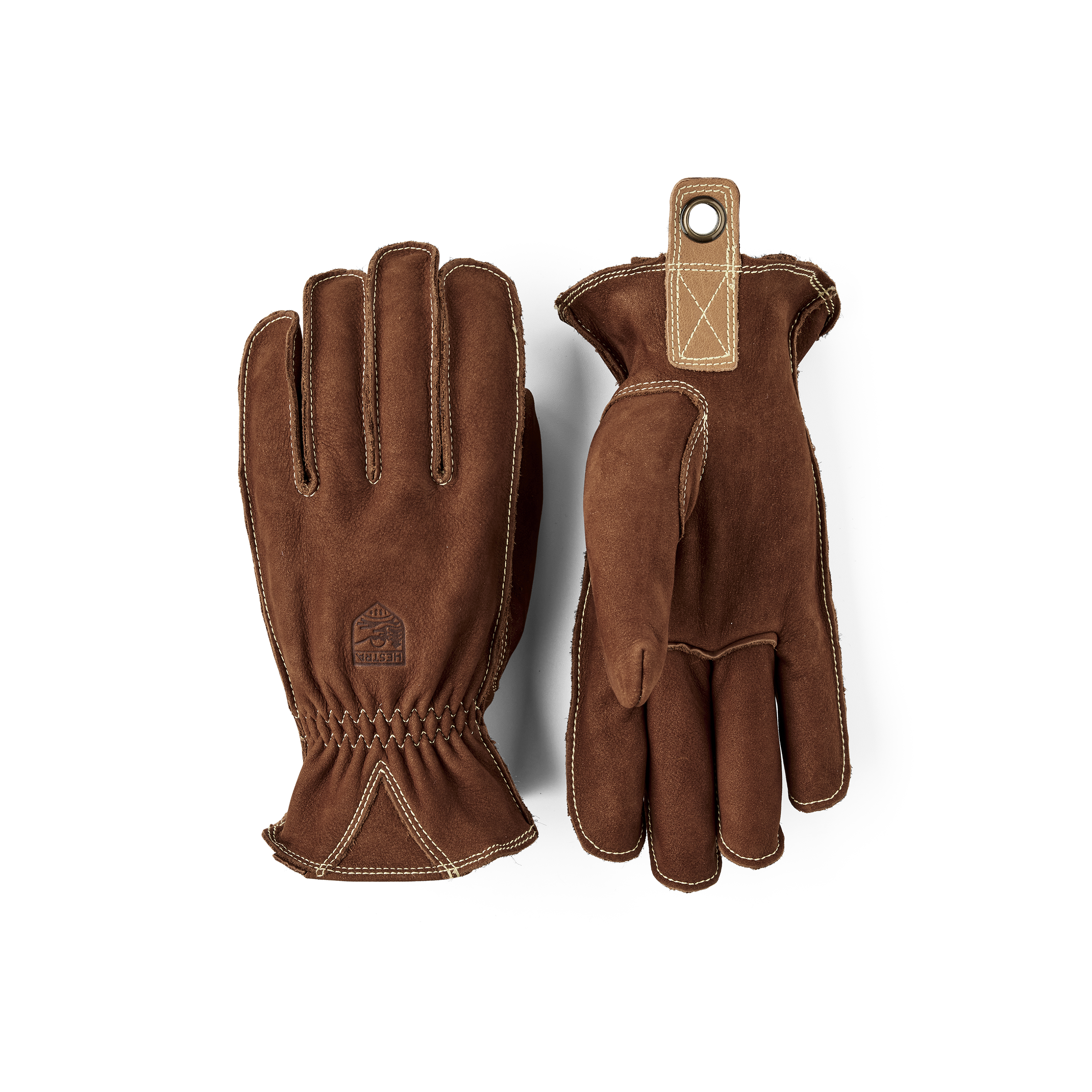 Brown cow nubuck outdoor glove