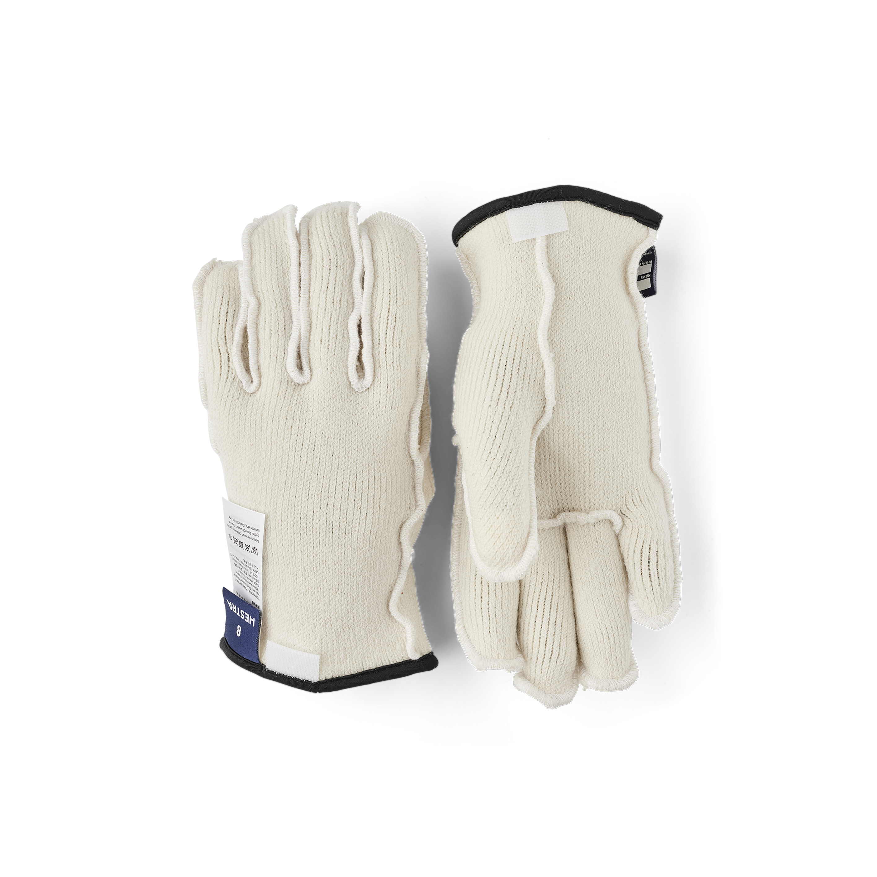 White machine-sewn liner glove