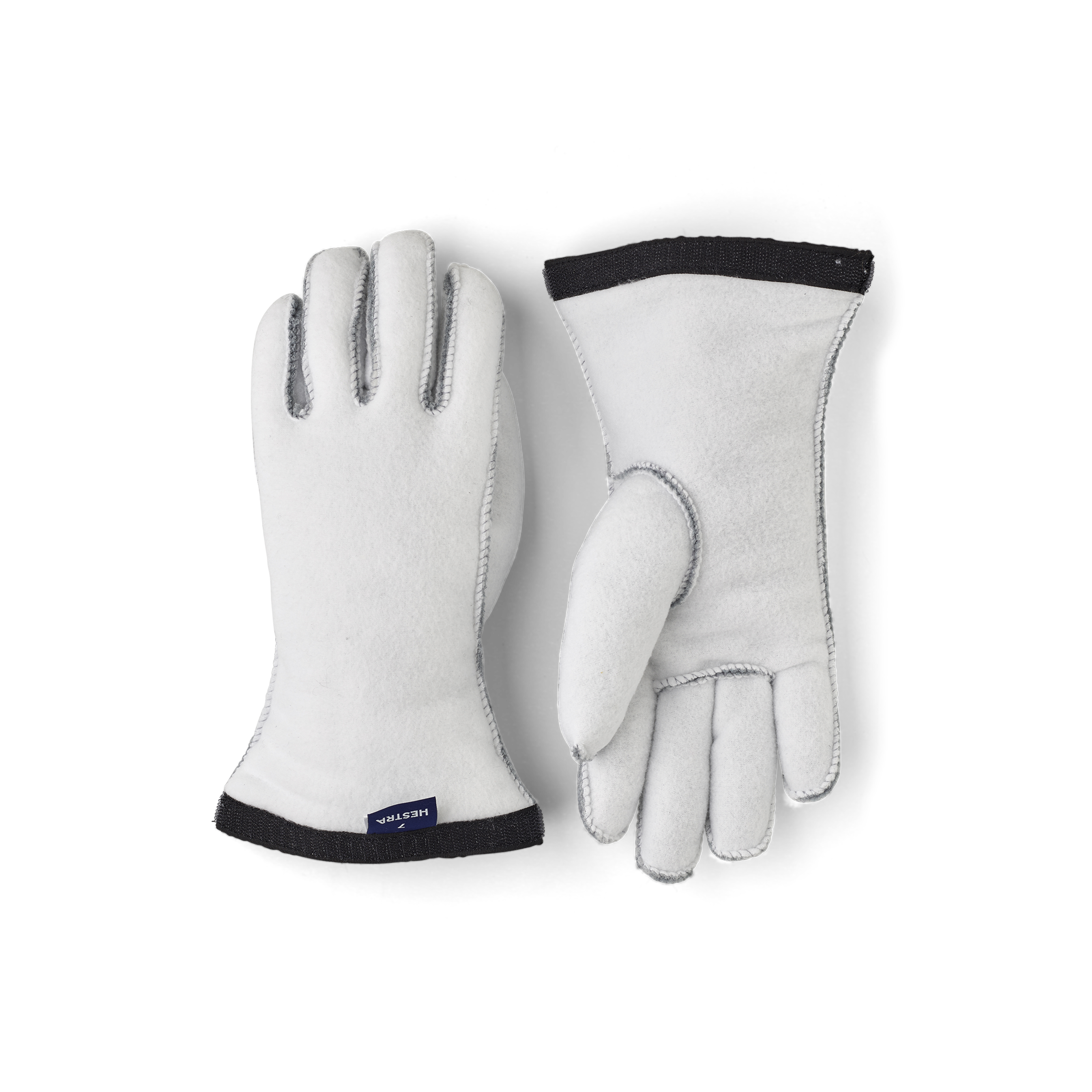 White machine-sewn liner glove